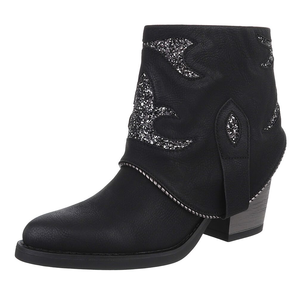 Ital-Design Modische Stiefelette mit Glitzer-Details für günstig online kaufen