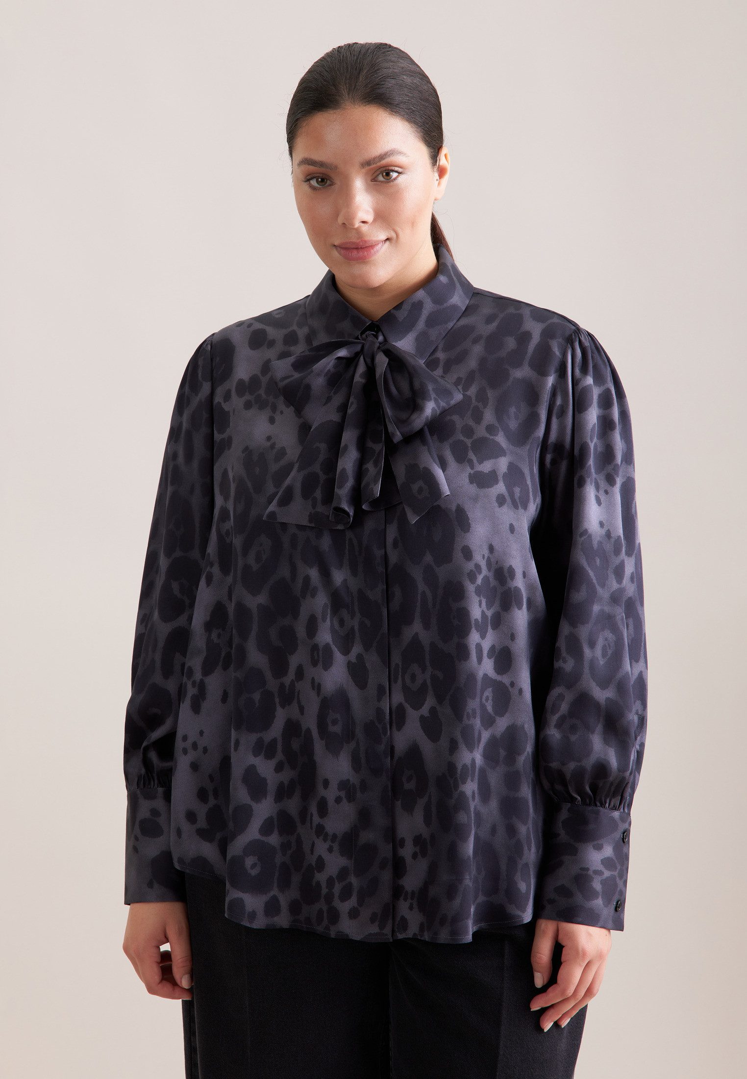 seidensticker Klassische Bluse Schwarze Rose 1/1 Druck