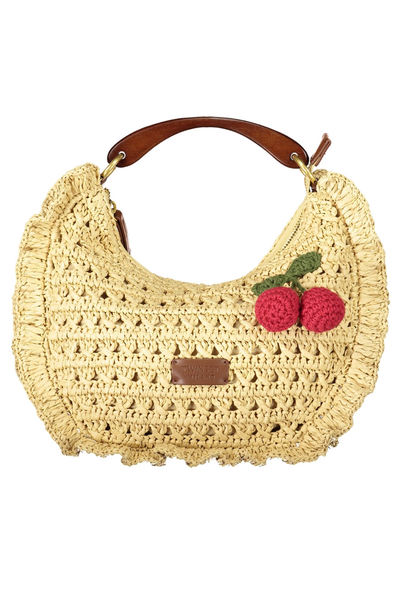 TWINSET Umhängetasche, Elegante Handtasche Beige mit Schultergurt und Kontrastdetails