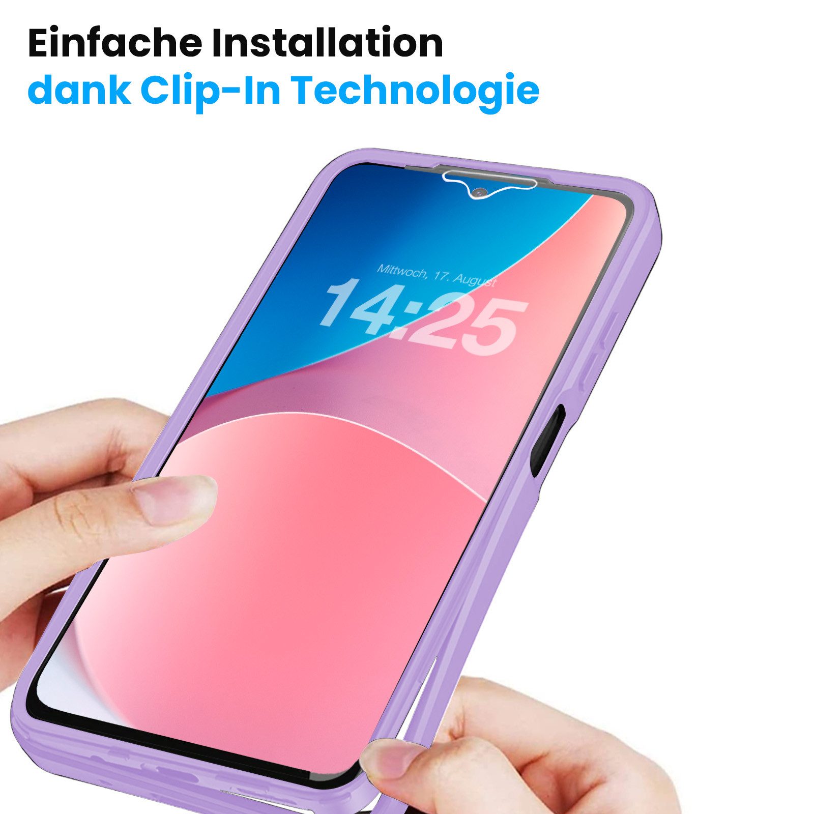 Tec-Expert Handyhülle 360 Grad Hülle für Samsung Galaxy A17 / A17 5G 6.7 Zoll, 6.7", Rundum Schutz Cover Case Hülle robust – Bild 4 von 5
