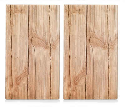 Zeller Present Schneide- und Abdeckplatte »Wood«, ESG-Sicherheitsglas, (Set, 2 tlg), Elastikfüßen