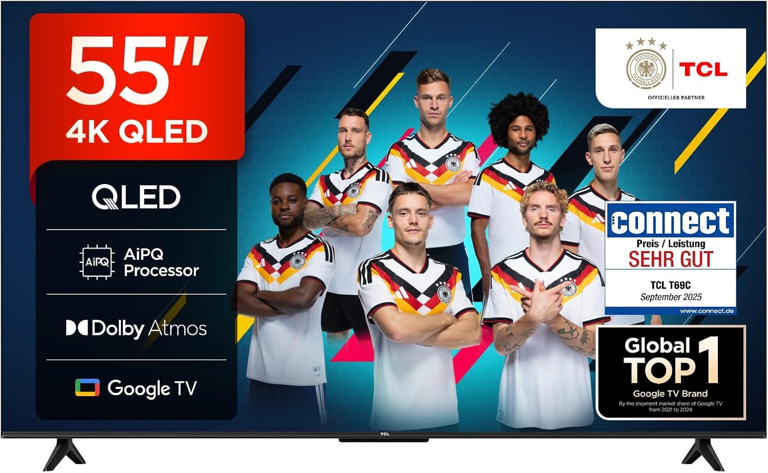 TCL 55T69CX1 QLED-Fernseher (139 cm/55 Zoll, 4K Ultra HD, Google TV)