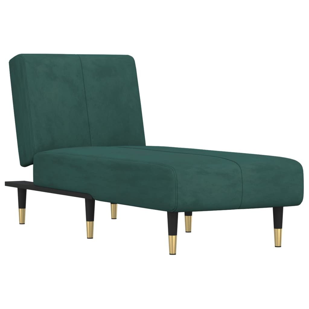vidaXL Chaiselongue Chaiselongue Dunkelgrün Samt, 1 Teile