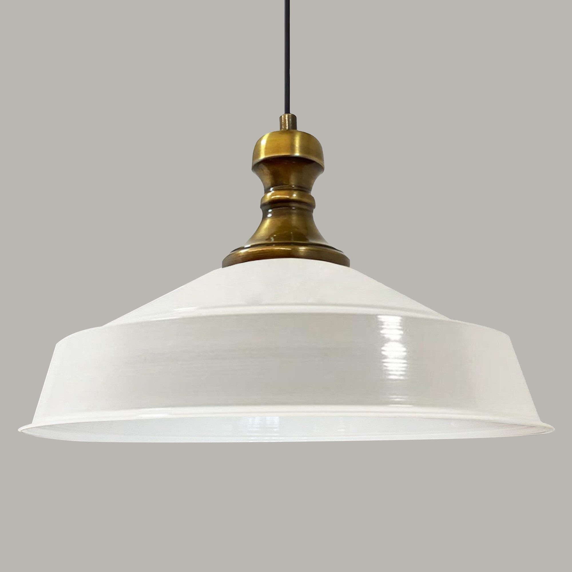 Bamyum Pendelleuchte Metall Ø41 cm, Weiß innen weiß, E27, Vintage Lampe, oh günstig online kaufen