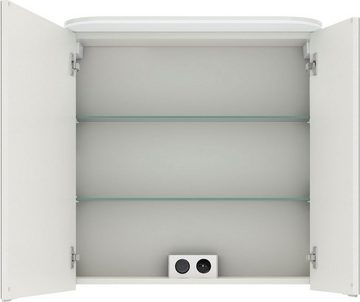 Saphir Badmöbel-Set Balto Sprint 3-teilig, Mineralmarmor-Waschtisch mit LED-Spiegelschrank, (4-St), Badezimmer Set mit Unterschrank inkl Türdämpfer, 3 Türen, 3 Schubladen