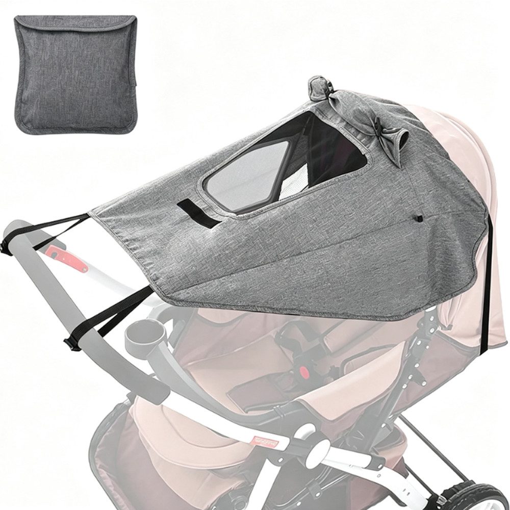 AFKSMILE Kinderwagen-Sonnenschutzhülle Sonnensegel für Kinderwagen, Kinderwagen Sonnensegel Universal, Sonnensegel UV-Schutz 50+ mit Sichtfenster Extra Breite Schattenflügel