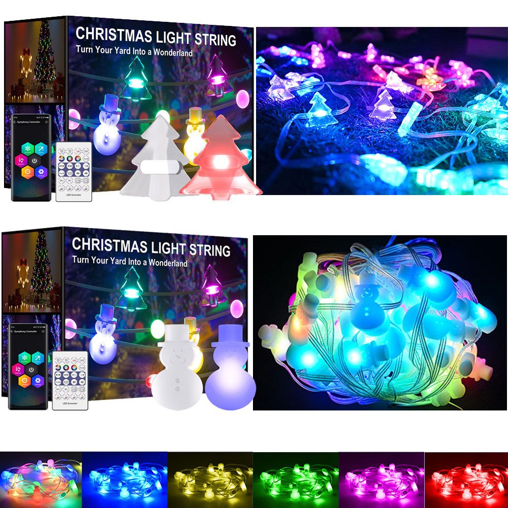 LED-Lichterkette Weihnachtliche RGB Weihnachten Lichterkette Beleuchtung App Controller