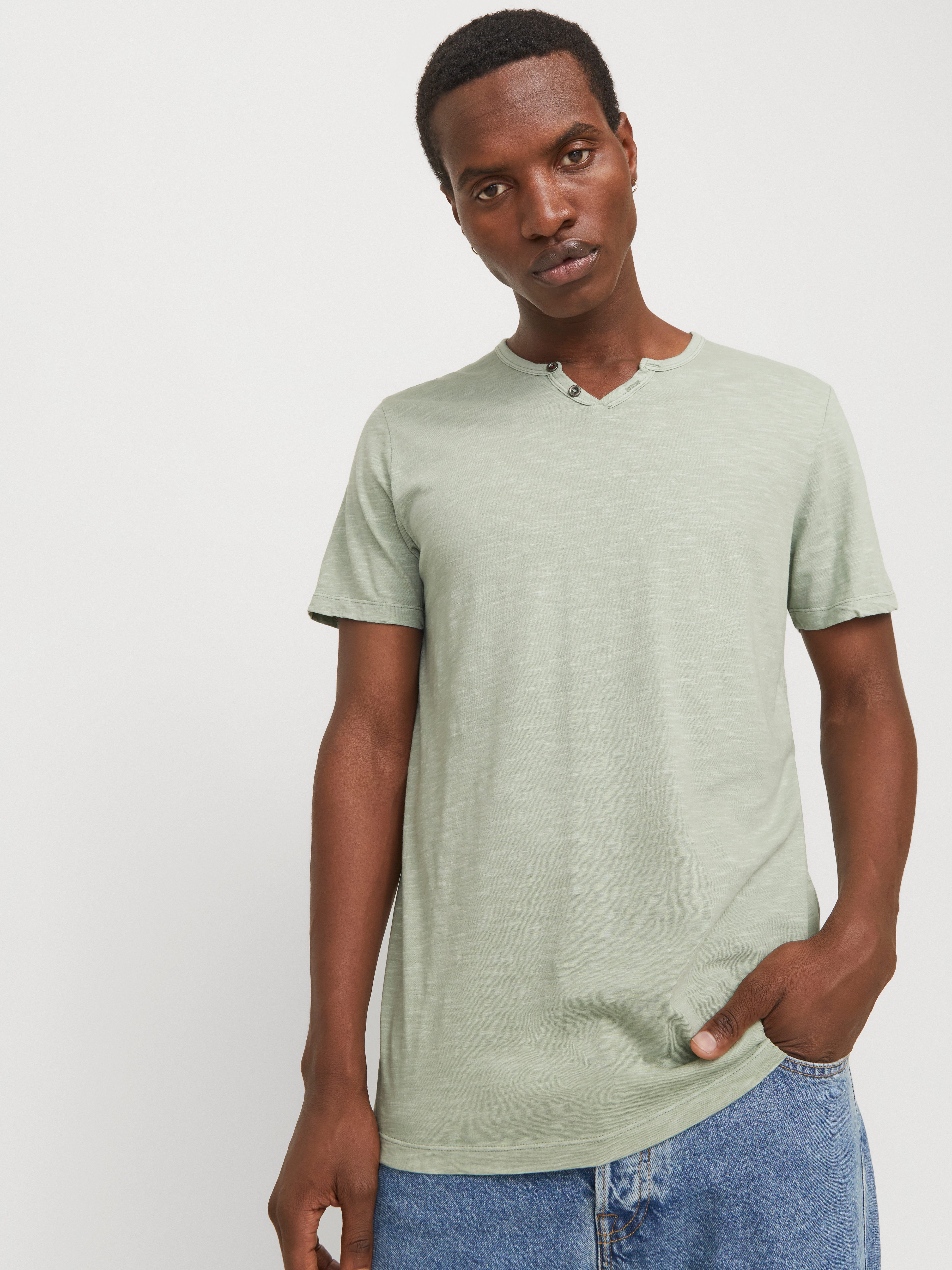 Jack & Jones T-Shirt JJESPLIT NECK günstig online kaufen