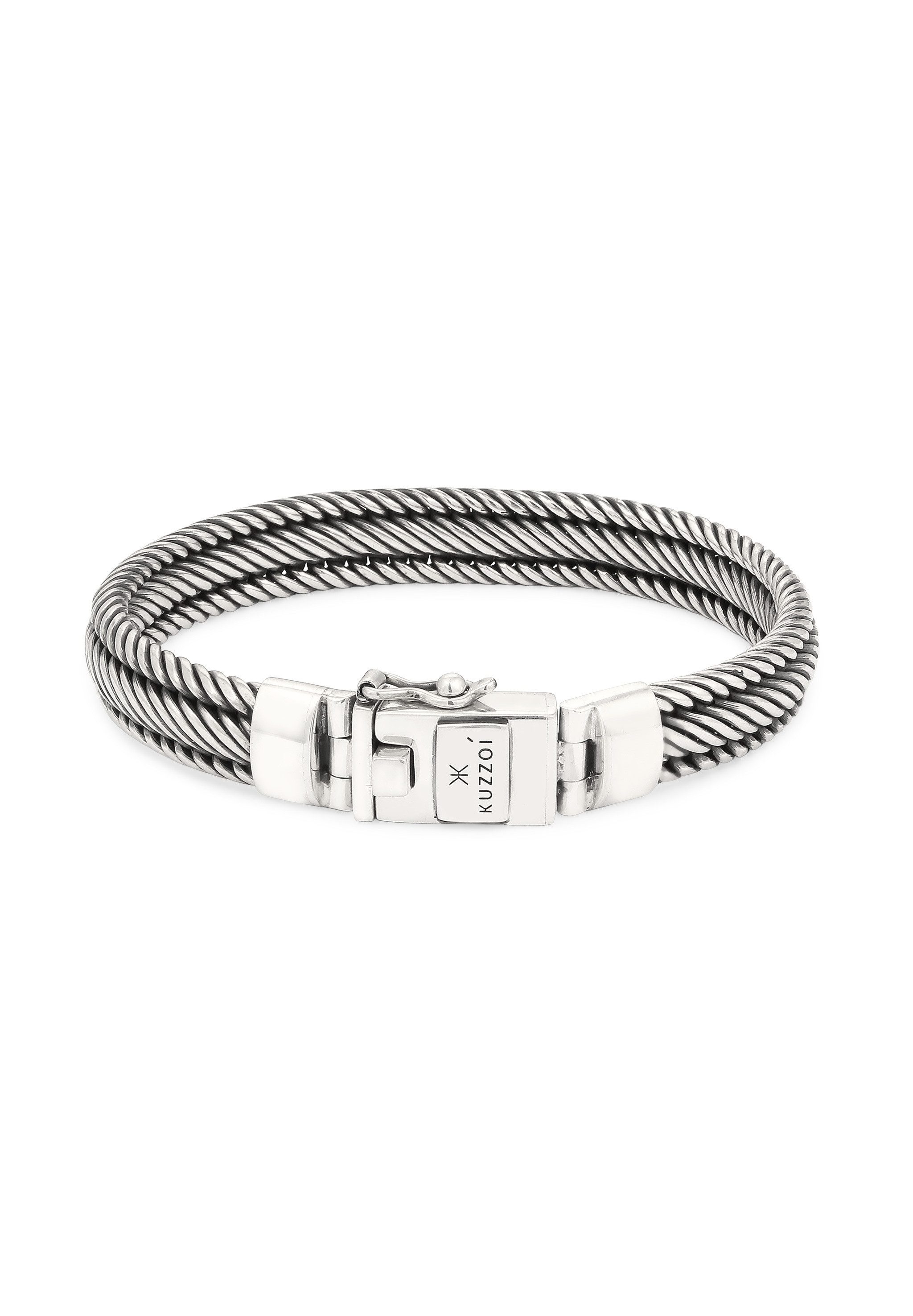 Kuzzoi Silberarmband Königskette 925 Sterling Silber Oxidiert
