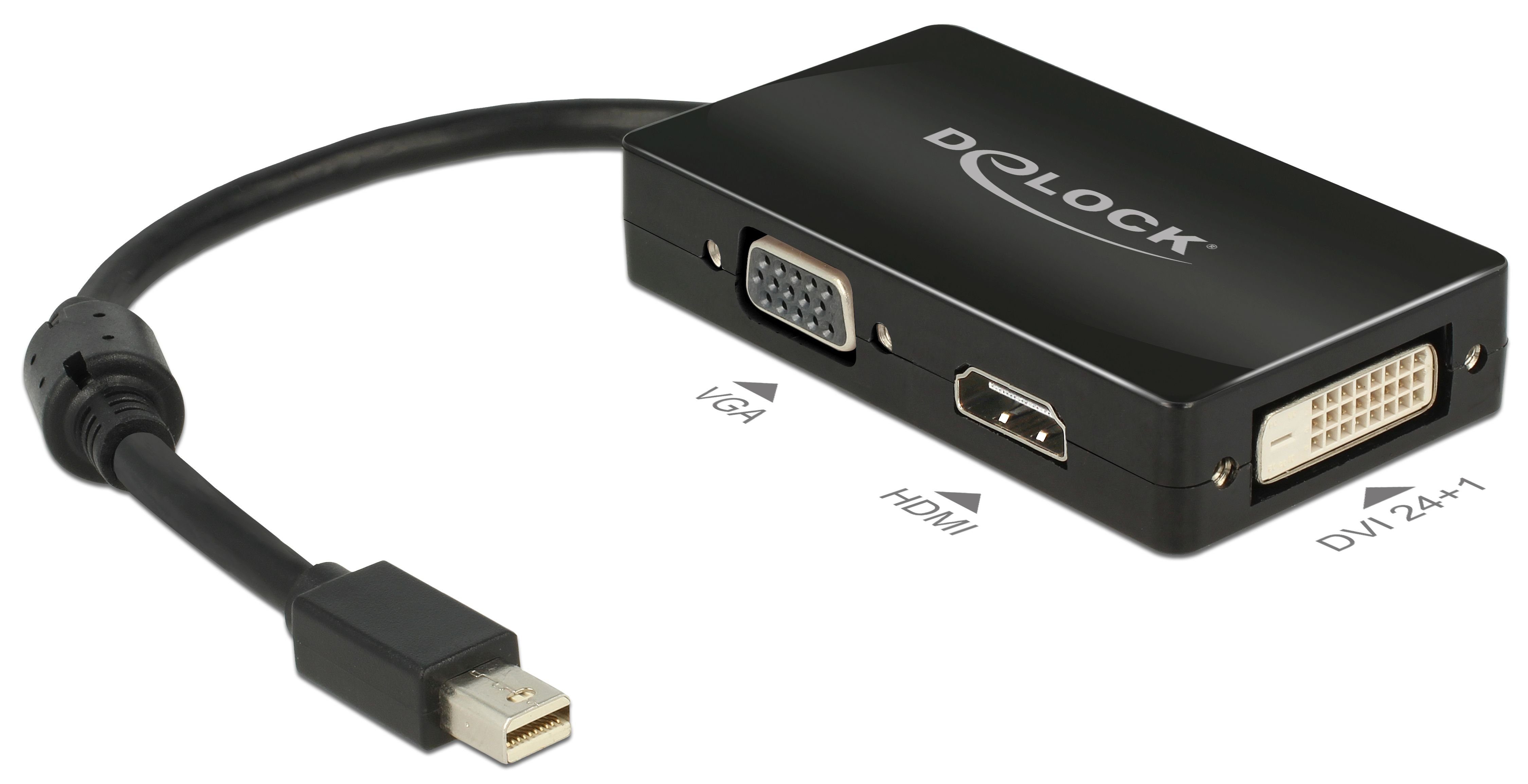Image of Delock mini Displayport Adapter »1.1 Stecker auf VGA / HDMI / DVI Buchse«