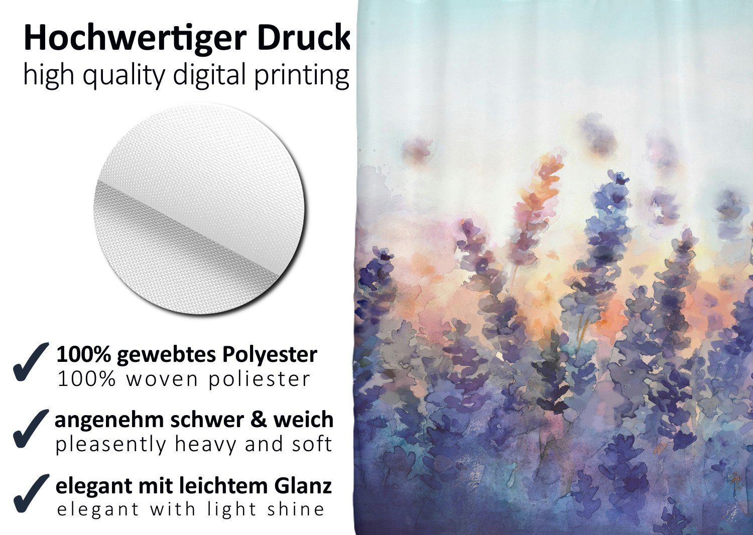 Arteneur Duschvorhang Breite 120 cm, Anti-Schimmel Beschichtet, Beschwerter günstig online kaufen