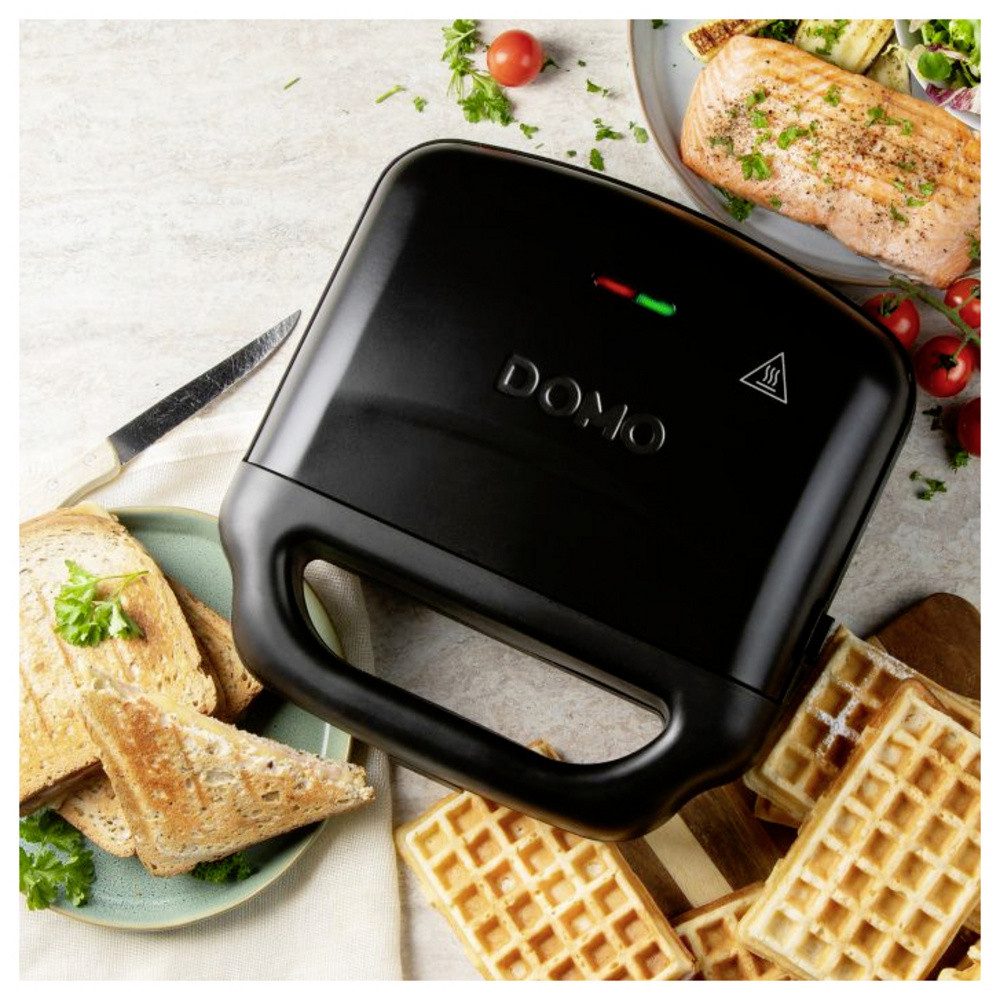 Domo Waffeleisen DOMO DO9291C Multigrill Antihaftbeschichtung, Kontrollleuchte Schwarz, 1400.00 W