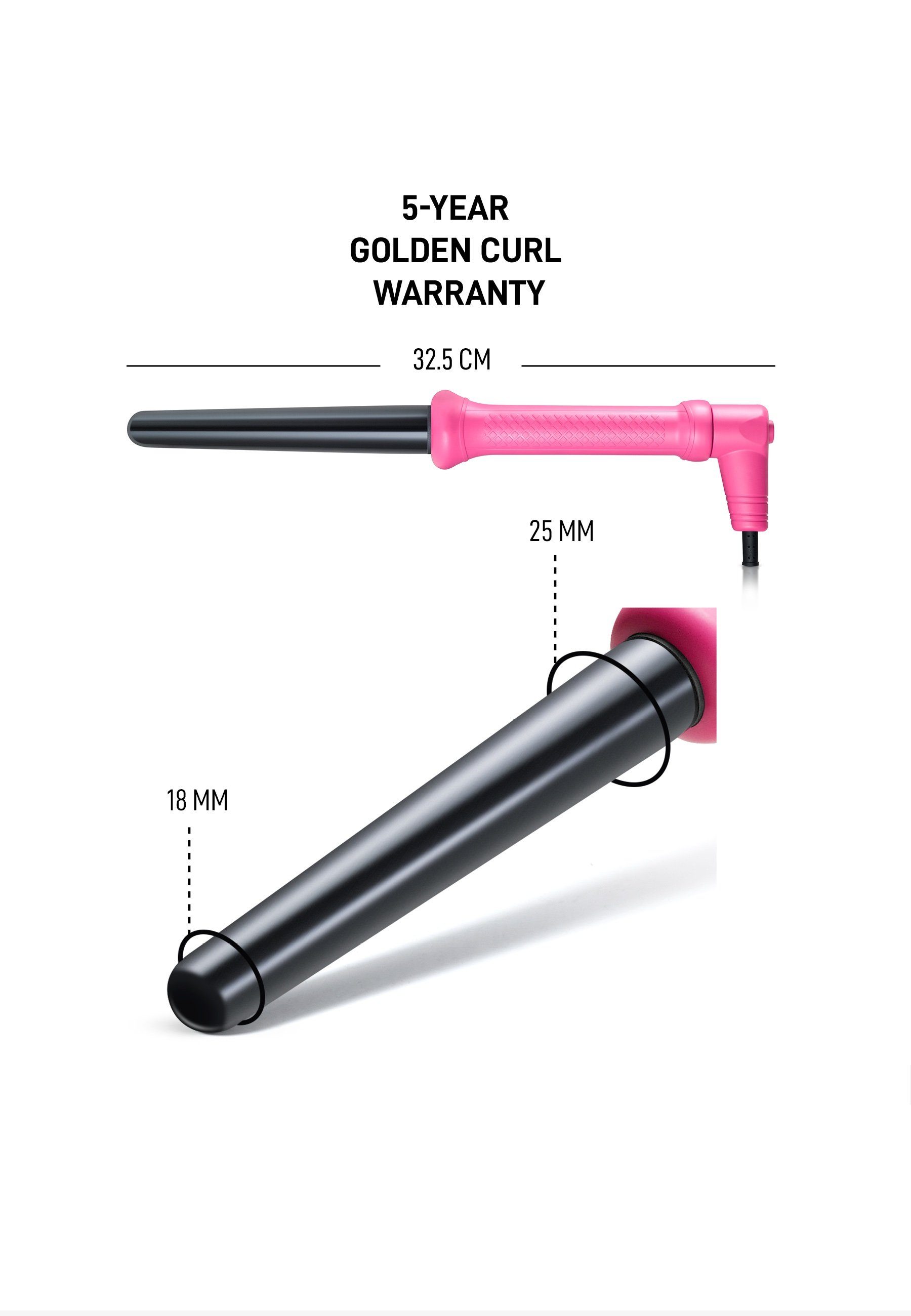 und Ladegerät Pink Akku Curl Lockenstab GL506 ohne Lockenstab, Keramik-Beschichtung, Golden