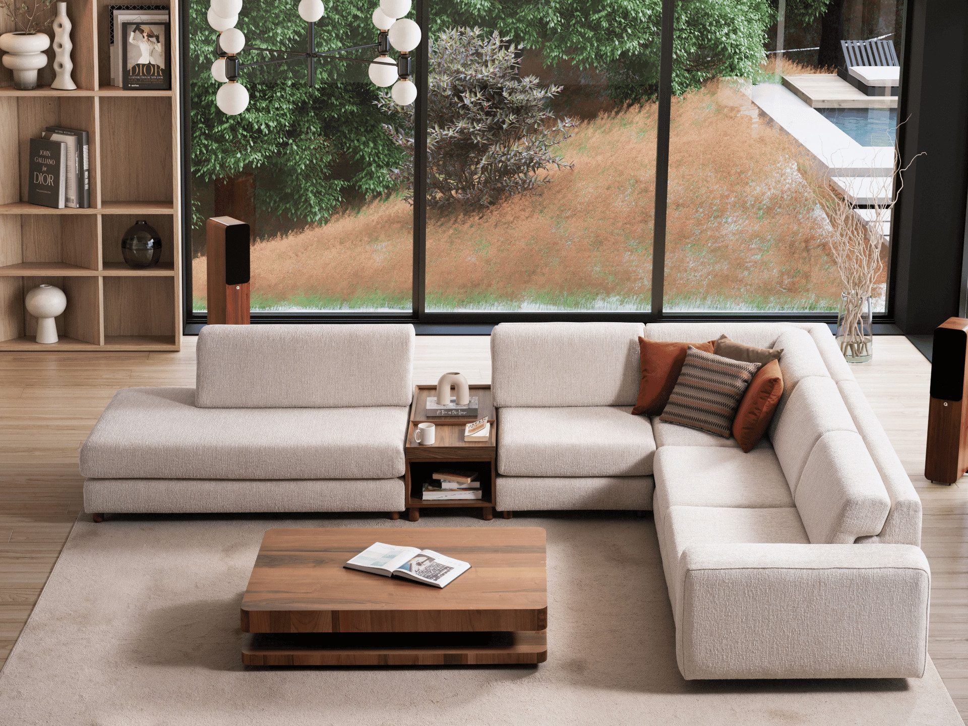 Nobelaa Ecksofa Ecksofa "Thistle" + Mittelkonsolentisch