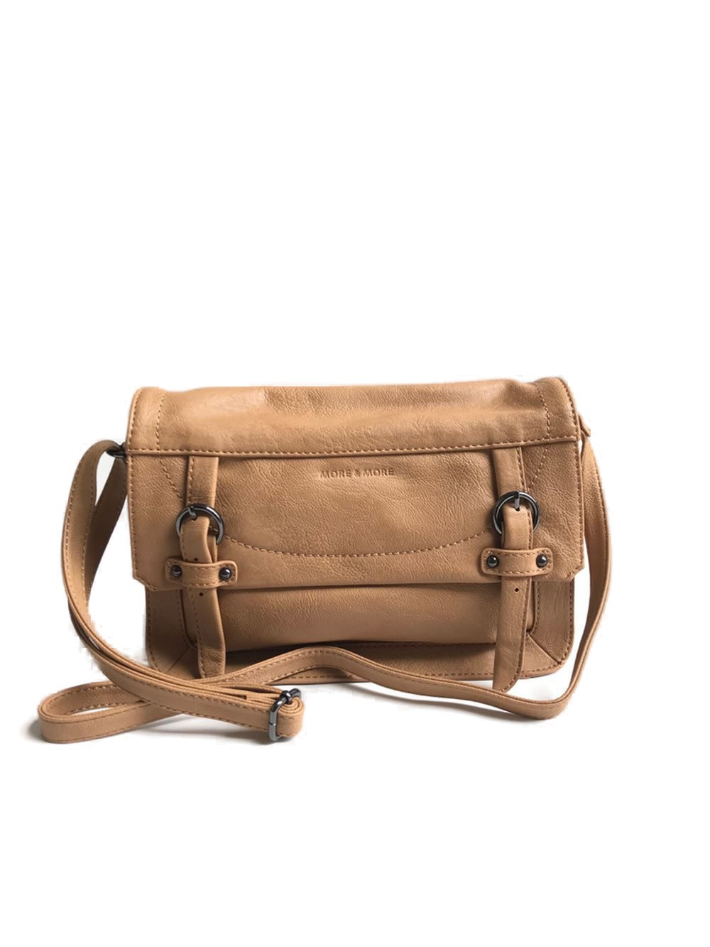 MORE&MORE Handtasche Damen Schultertasche Kunstleder Baumwolle Camel 50218- günstig online kaufen