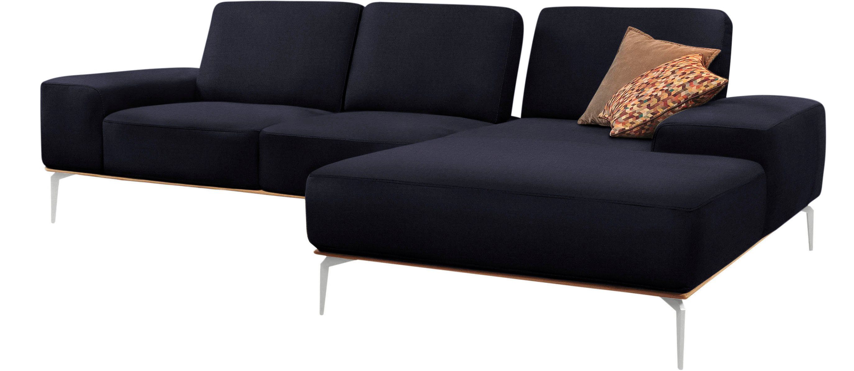 W.SCHILLIG Ecksofa run, mit elegantem Holzsockel, Füße in Chrom glänzend, Breite 279 cm | Ecksofas