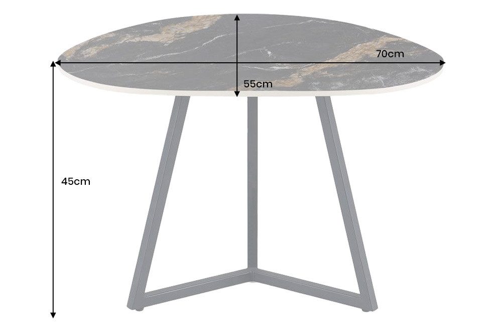 riess-ambiente Couchtisch MARVELOUS 90cm schwarz – Keramik, Metallgestell, Aurora Oro (Einzelartikel, 1-St), pflegeleichte Keramikplatte & stabiles Gestell – id – Bild 4 von 5