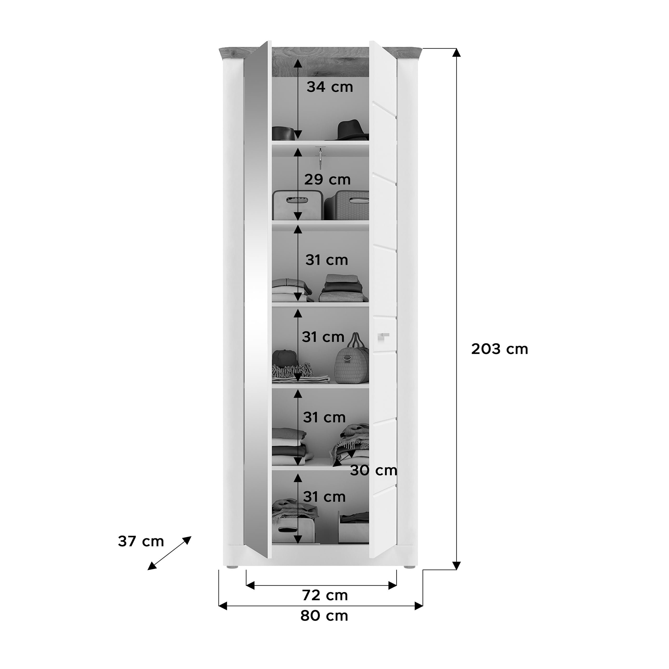 weiß Hochschrank matt Michalina NB Newroom Hochschrank Mehrzweckschr... MDF Modern Schrank TZ weiß