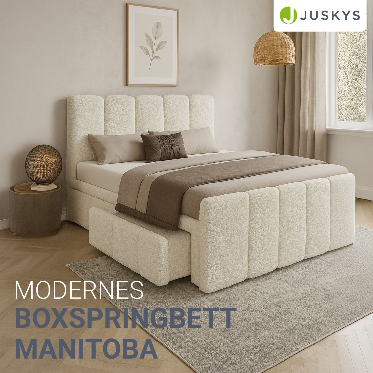 Juskys Boxspringbett Manitoba, Bett mit Federkernmatratze, günstig online kaufen