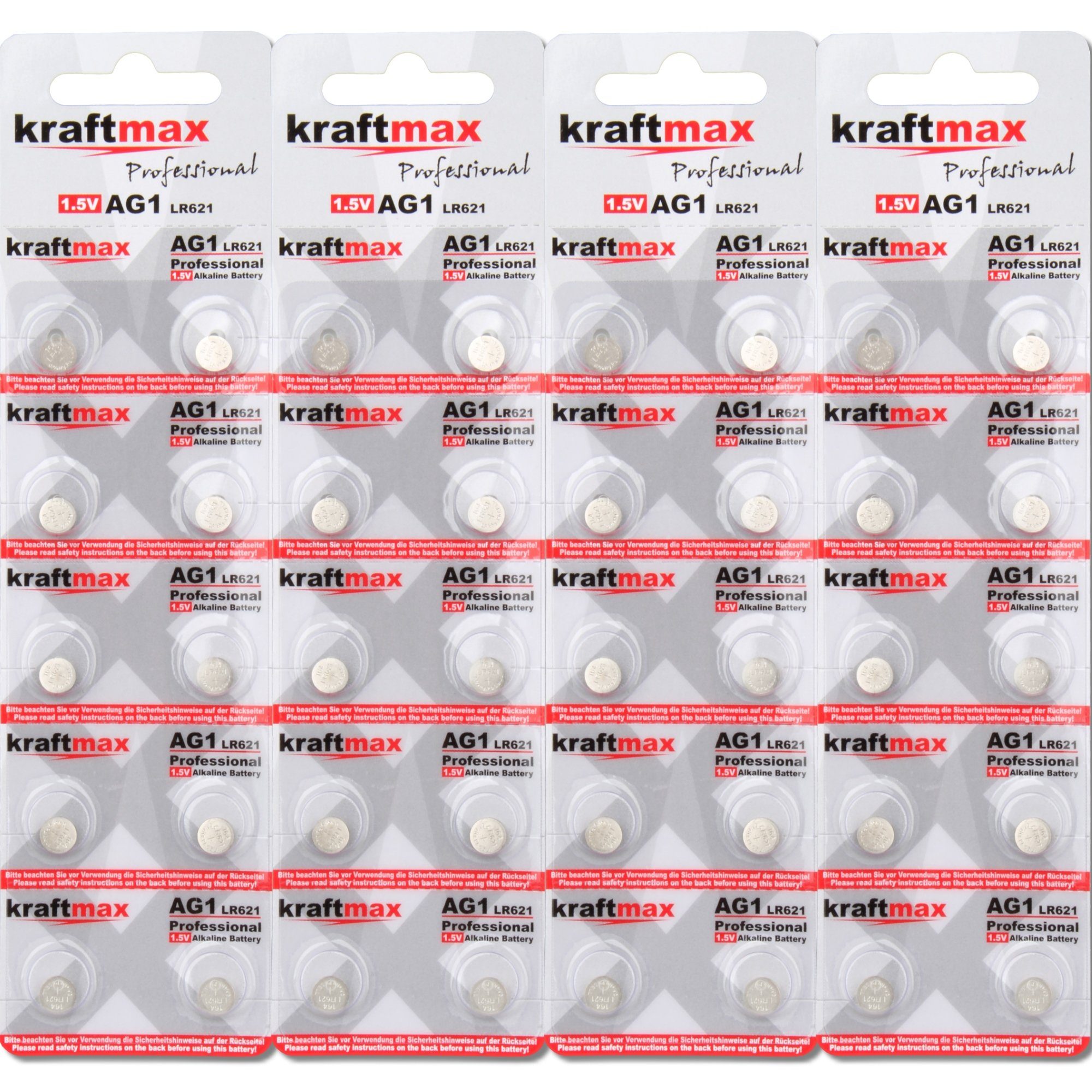 364 / St) Typ / Batterie (AG1 1,5V Knopfzelle Knopfzelle, Pack LR621 LR60) kraftmax Uhren (1 40er