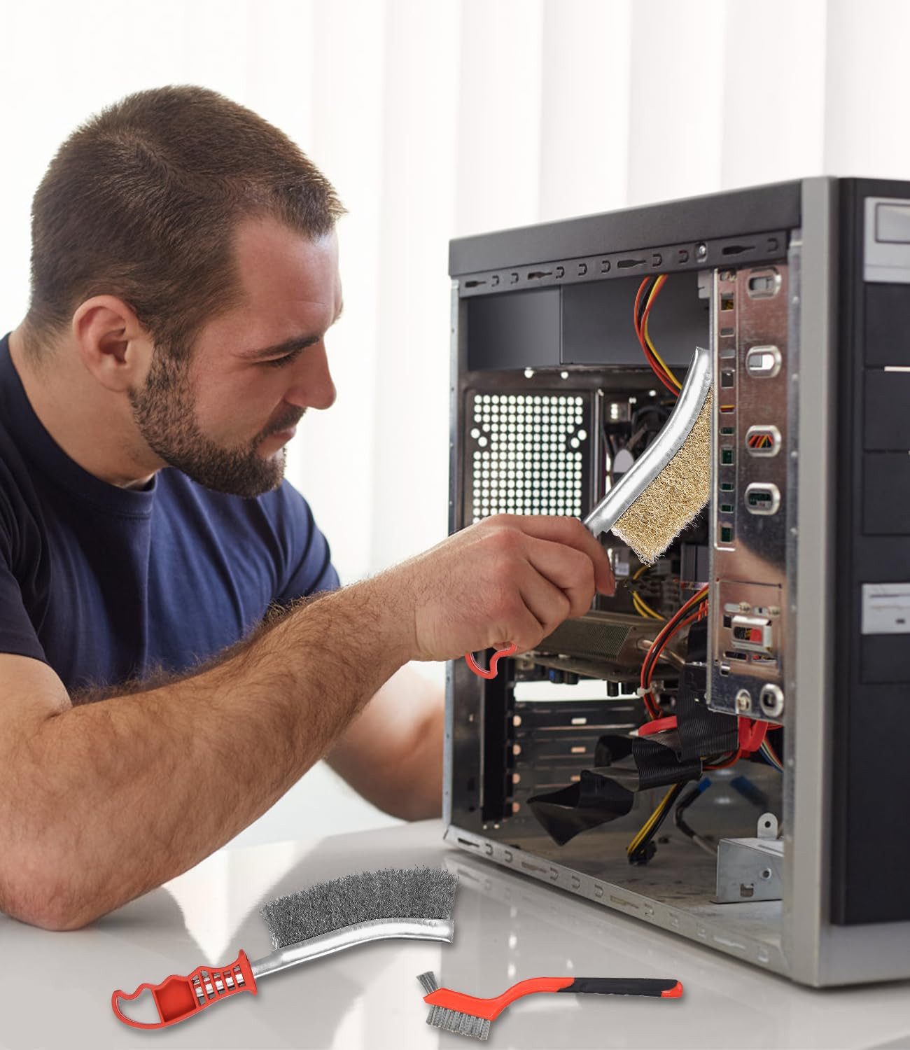 SinLaw Reinigungsbürsten-Set 6 Stück Drahtbürsten, Drahtbürstenset zum Reinigen, Entrosten, (1-tlg), Zum Reinigen des Grills, Entfernen von Rostflecken