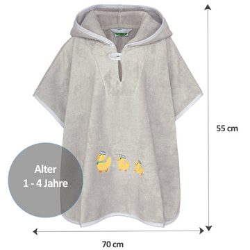 Smithy Badeponcho Ente aus Premium Baumwolle, Baumwoll-Frottee, Druckknopf am Armloch