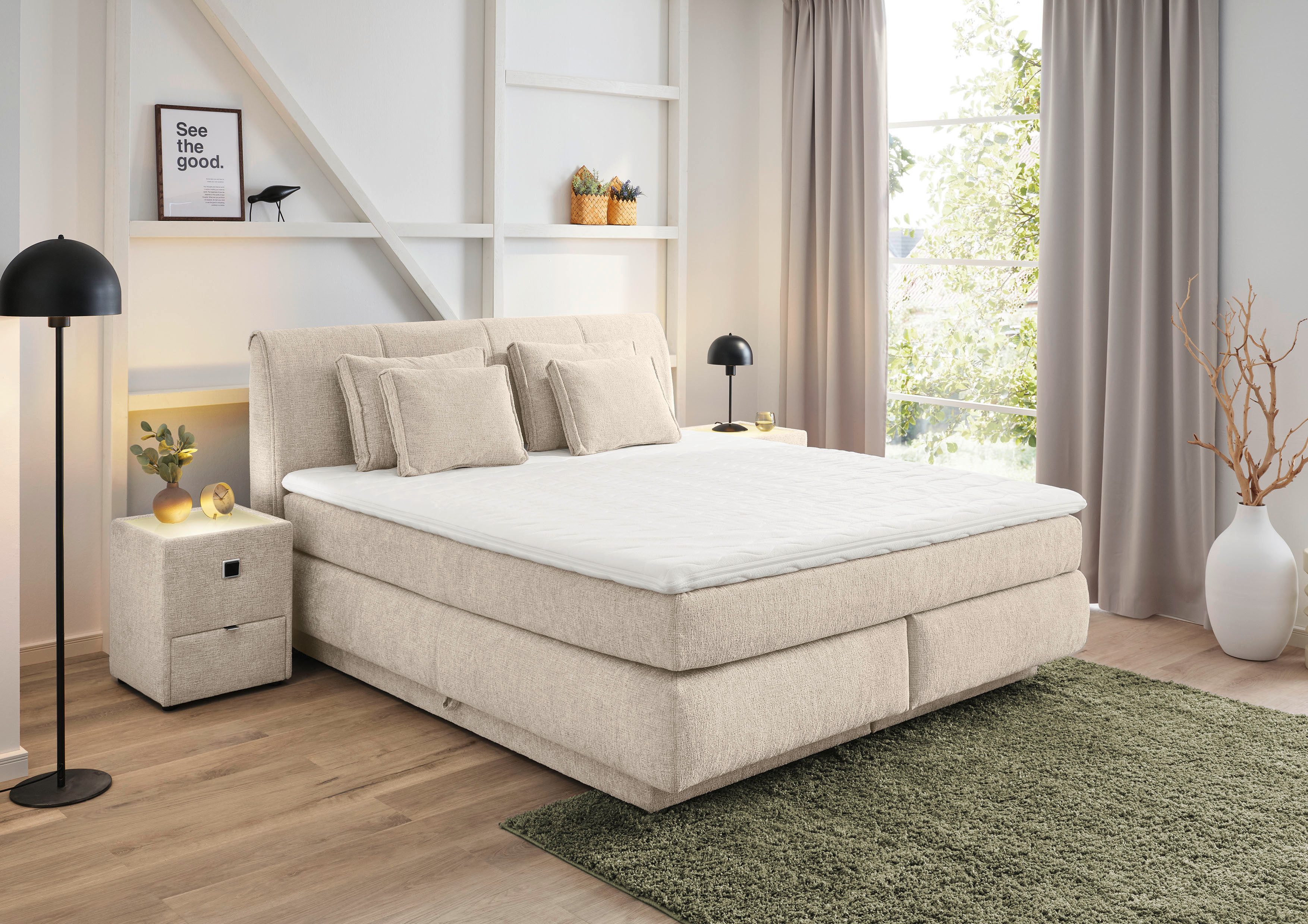 Boxspringbett "Carla", wahlweise mit oder ohne Bettkasten