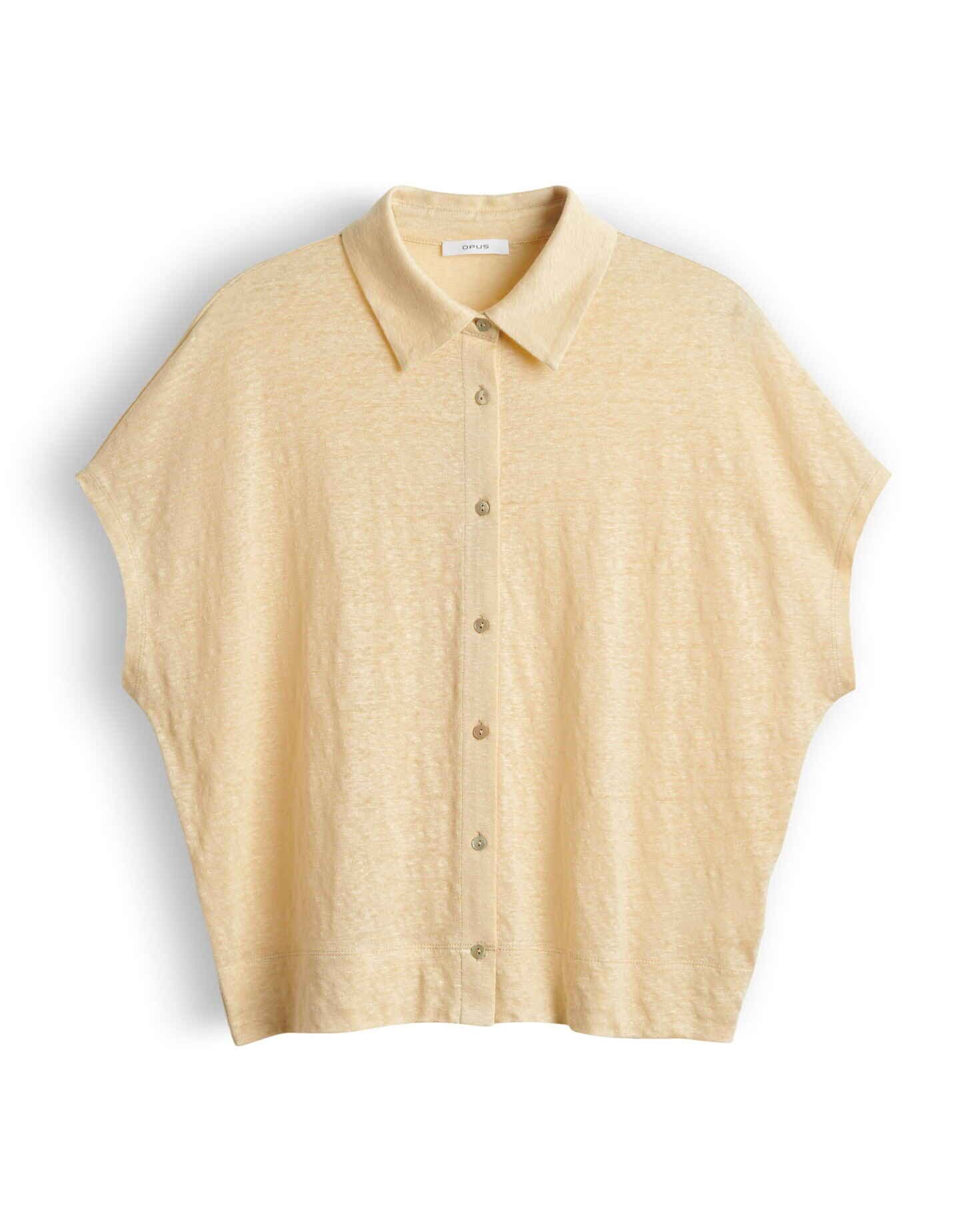 OPUS Kurzarmshirt Samoha aus Jersey mit Leinenstruktur Der überschnittene Arm sorgt für eine relaxte Silhouette – Bild 2 von 5