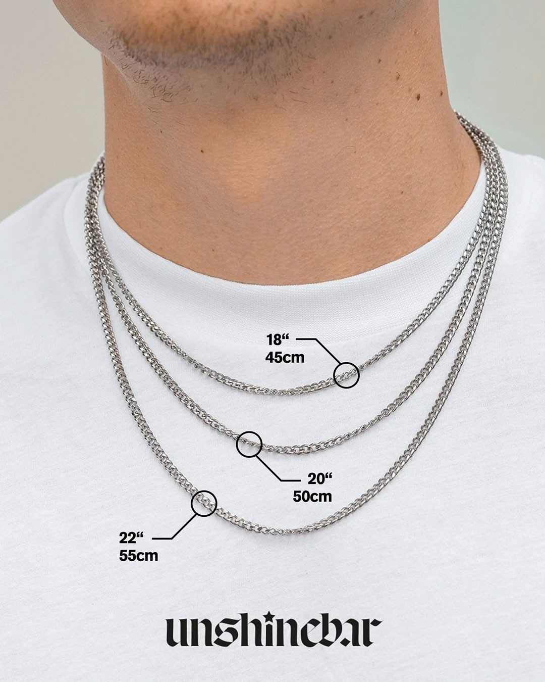 UNSHINEBAR Choker Rogue Dicke Choker Halskette Streetwear Unisex Silber und Gold