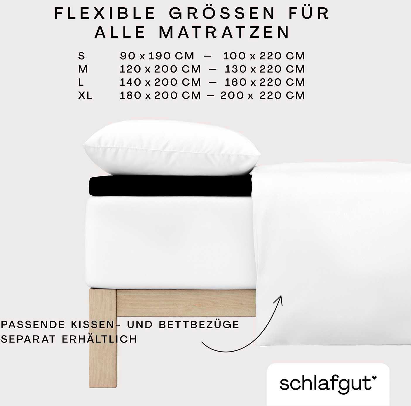 Schlafgut Spannbettlaken PURE TOPPER Bio-Baumwolle mit Elasthan 170 g/m² für Topper bis 10 cm, Jersey-Elasthan, Gummizug: rundum, (1 Stück), PREMIUM Laken für M – Bild 3 von 5