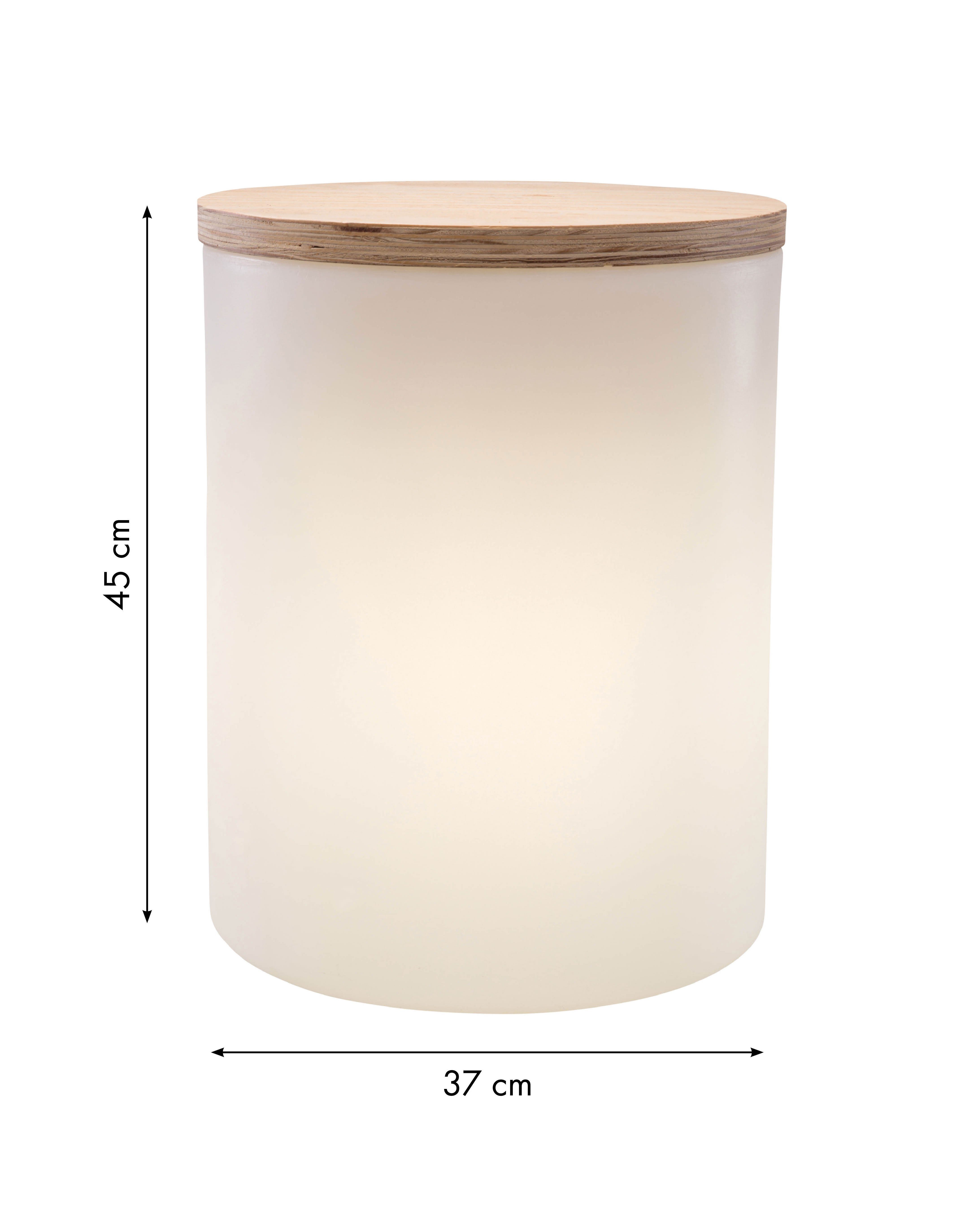8 seasons design Außen-Stehlampe Shining Drum, LED Beistelltisch 45cm (Garten, Terrasse, Balkon), LED wechselbar, Warmweiß, sand für In- und Outdoor