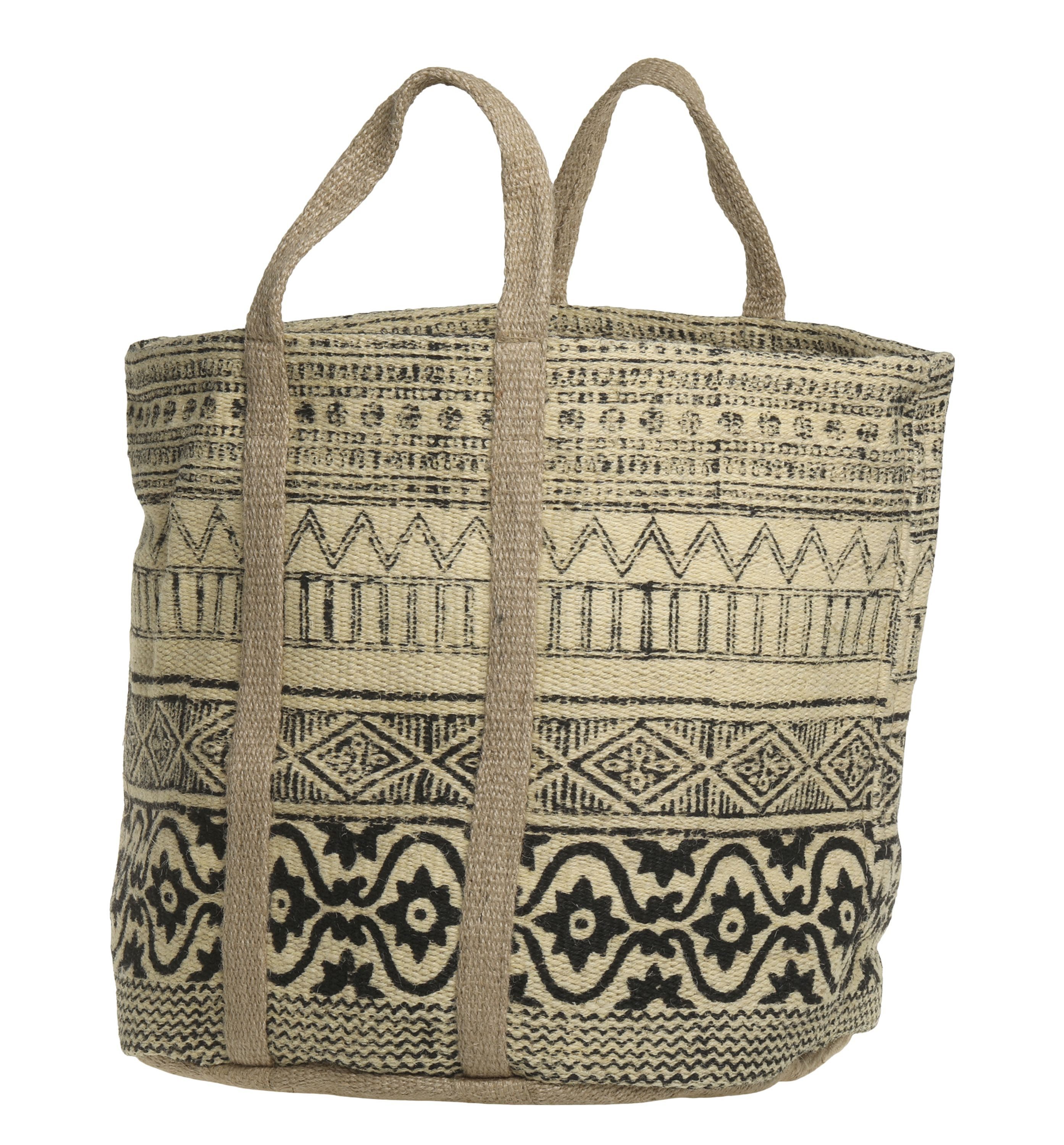 Einkaufskorb Chic Antique - Shopper Einkaufstasche Tasche H40xL58cm Natur Schwarz