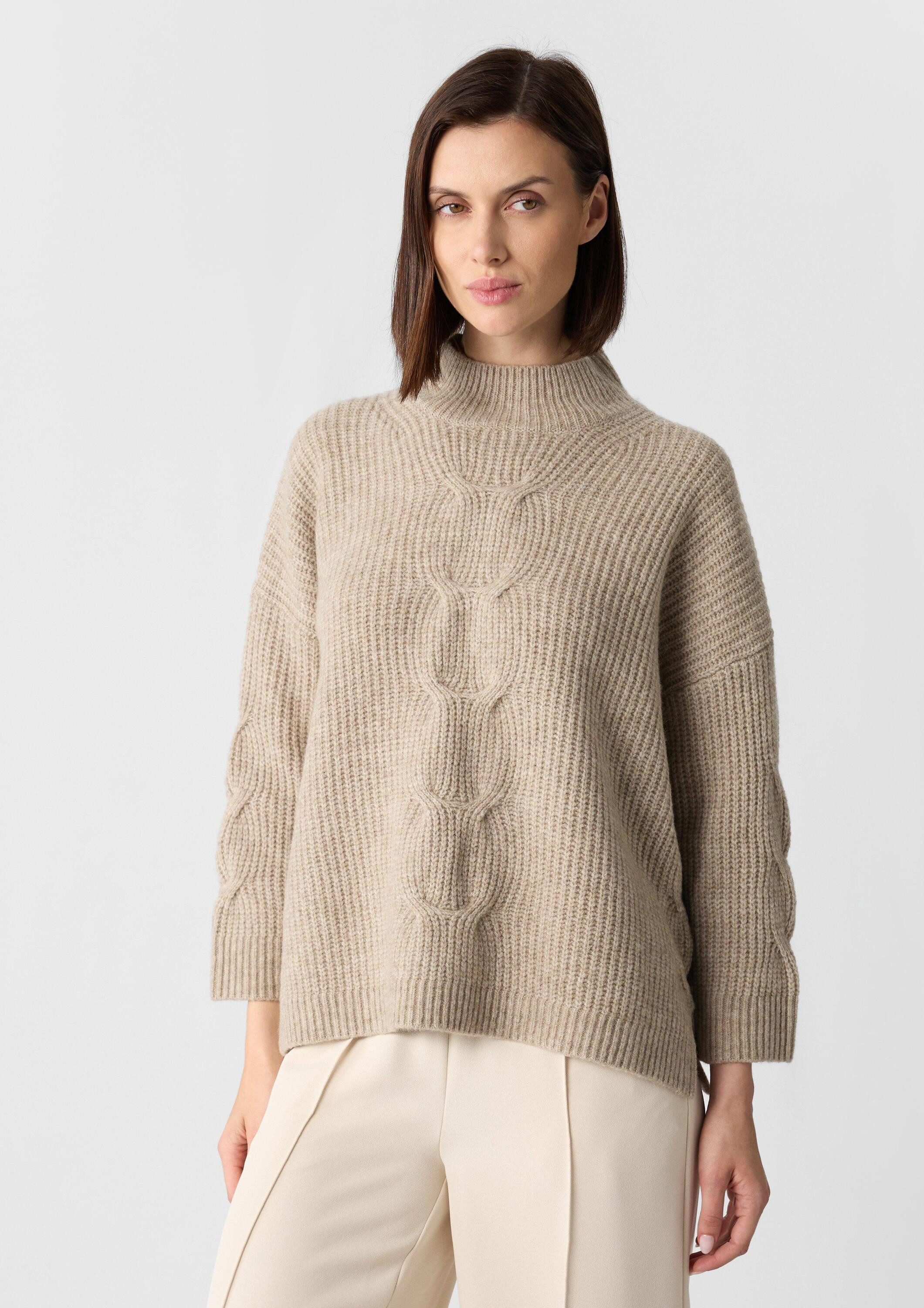 comma Longpullover Strickpullover Strickpullover mit 3/4-Ärmeln günstig online kaufen