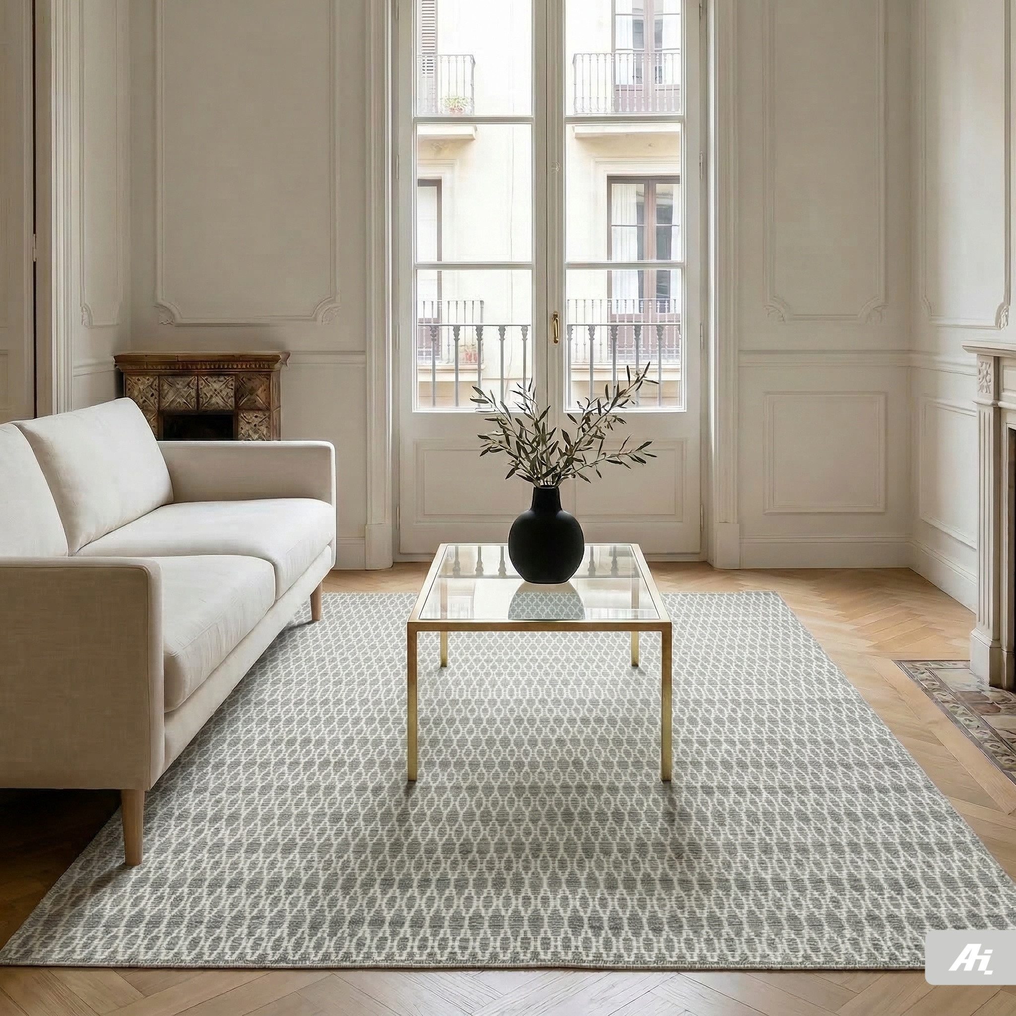 Carpet Avenue Teppich Kelim Vera - Grau 230x160, Rechteck, Höhe: 4 mm