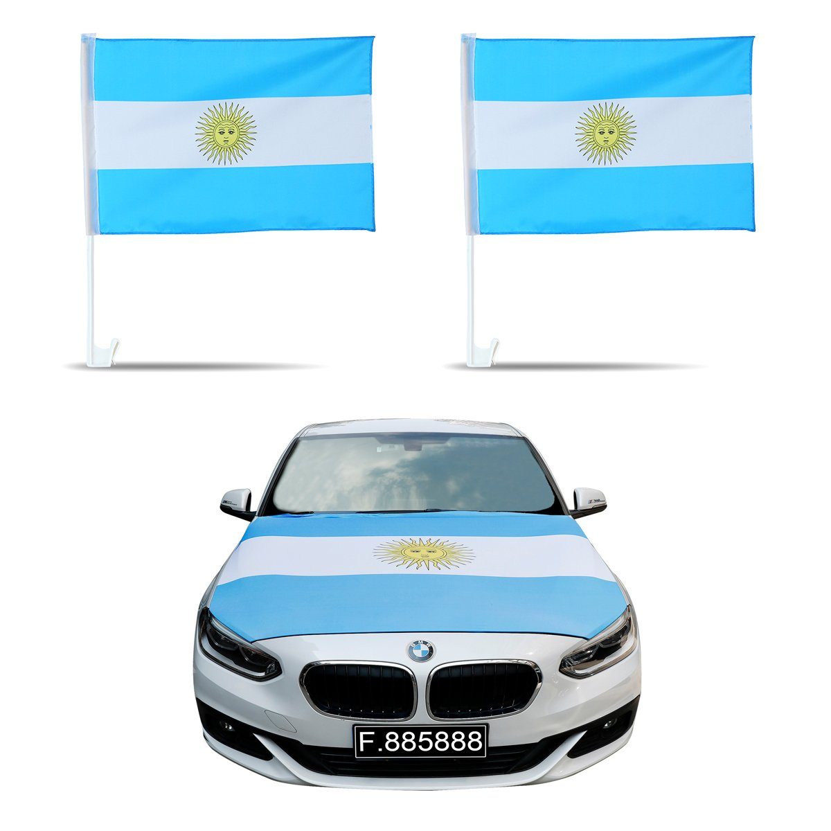 Sonia Originelli Fahne Auto-Fan-Paket Argentinien Argentina Magnet Motorhaubenüberzug, Magnete: 3D-Effekt