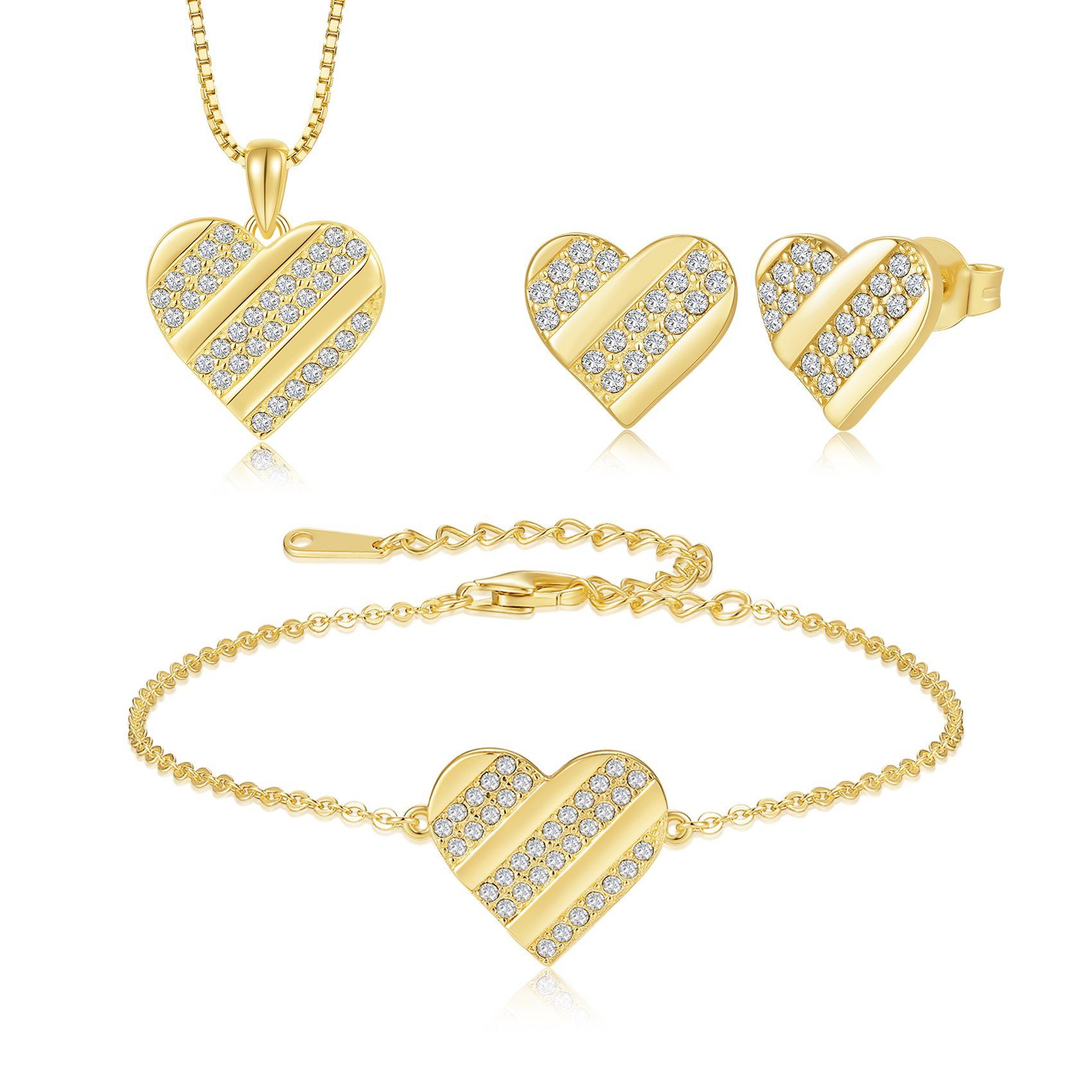 PAVELS Schmuckset Schmuckset Heart, Edles Schmuckset, günstig online kaufen