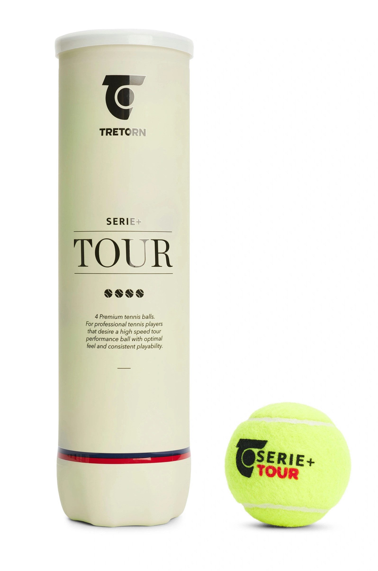 Tennisball Serie+ Plus Tour (weicher Kautschukkern) 4er Dose