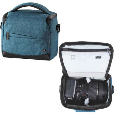 Hama Kameratasche Kamera-Tasche Trinidad 110 Foto-Tasche Universal Blau, Case Schultergurt Tragegriff Zubehör-Fächer Digitalkamera Systemkamera