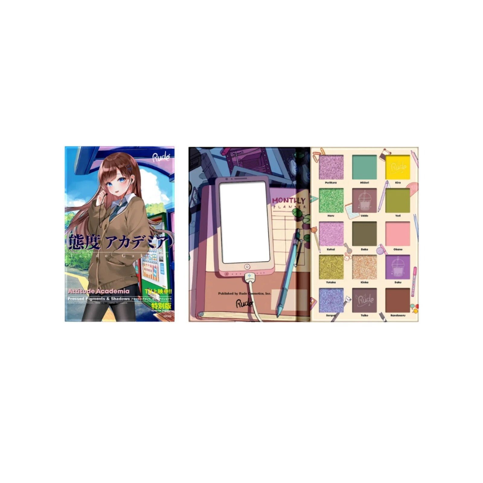 RUDE Lidschatten-Palette Attitude Academia, Lidschatten-Palette