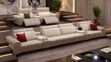 Sofanella Sofa Leder 2-Sitzer Kinosofa SALENTO in Braun XXL: 268 x 100 cm