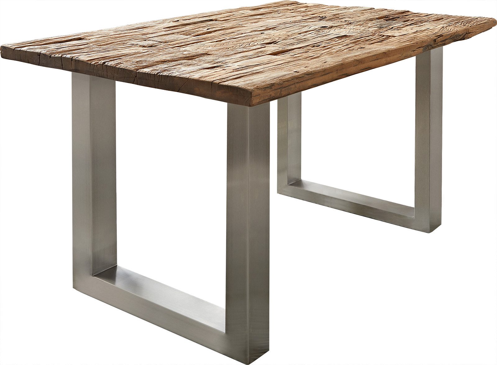 DELIFE Esstisch Reclaimed, Vintage-Optik 140x90 cm Edelstahl breit Esstisch günstig online kaufen