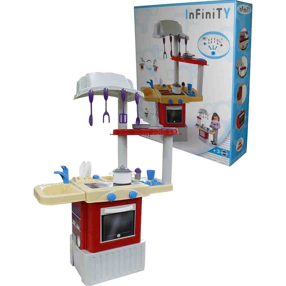 Polesie Spielküche Kinderküche 42279 Infinity Kunststoff, 100 cm hoch Spülbecken Backofen viel Zubehör