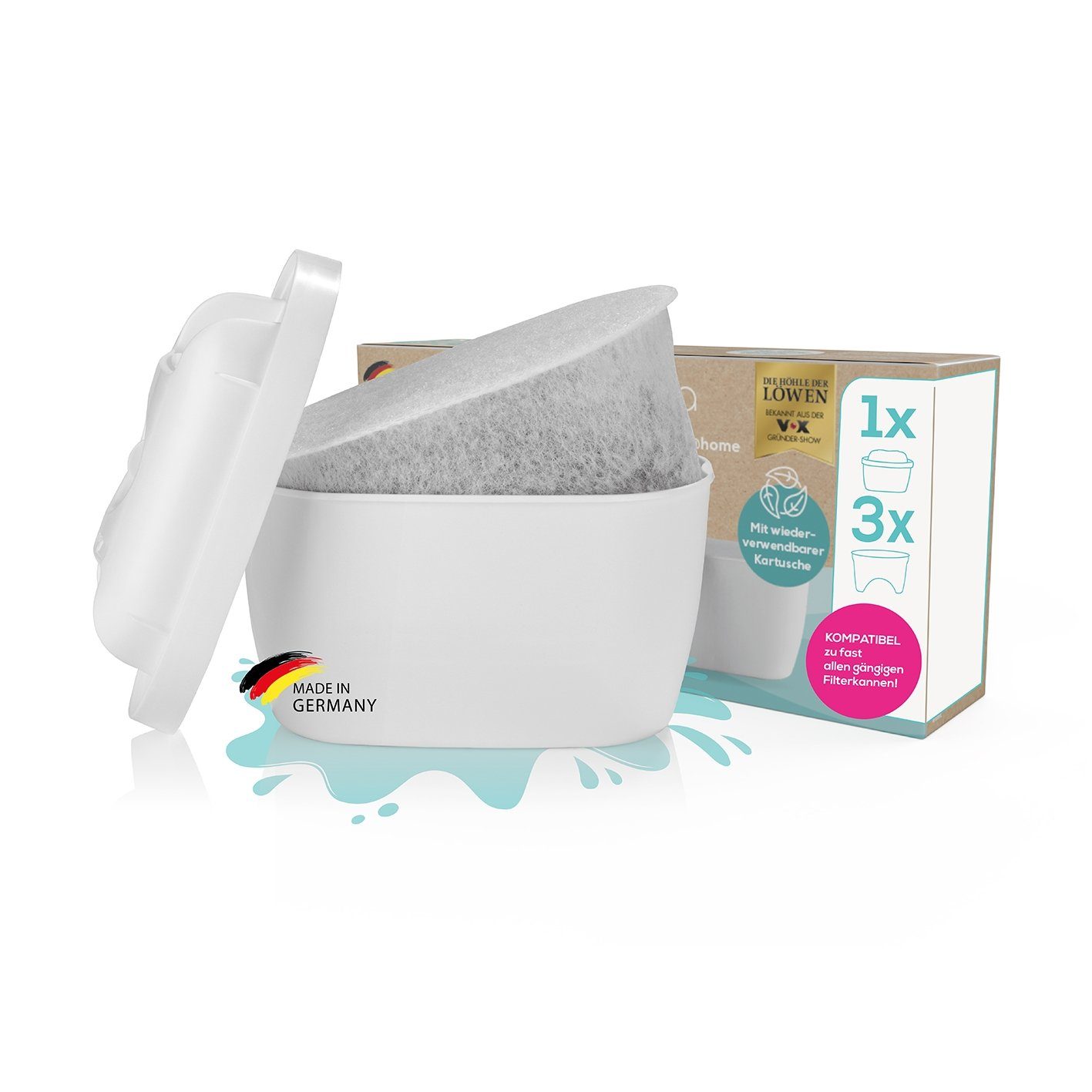 Wasserfilter Starter-Kit - Kartusche mit 3 Filtertaschen