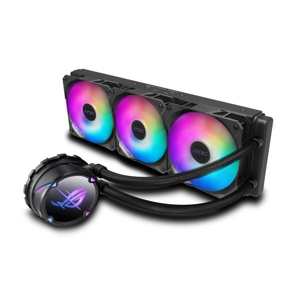 Asus Wasserkühlung ROG STRIX LC II 360 ARGB All-in-One Flüssig-CPU-Wasserkühlung, drei ROG 120mm RGB-Lüfter