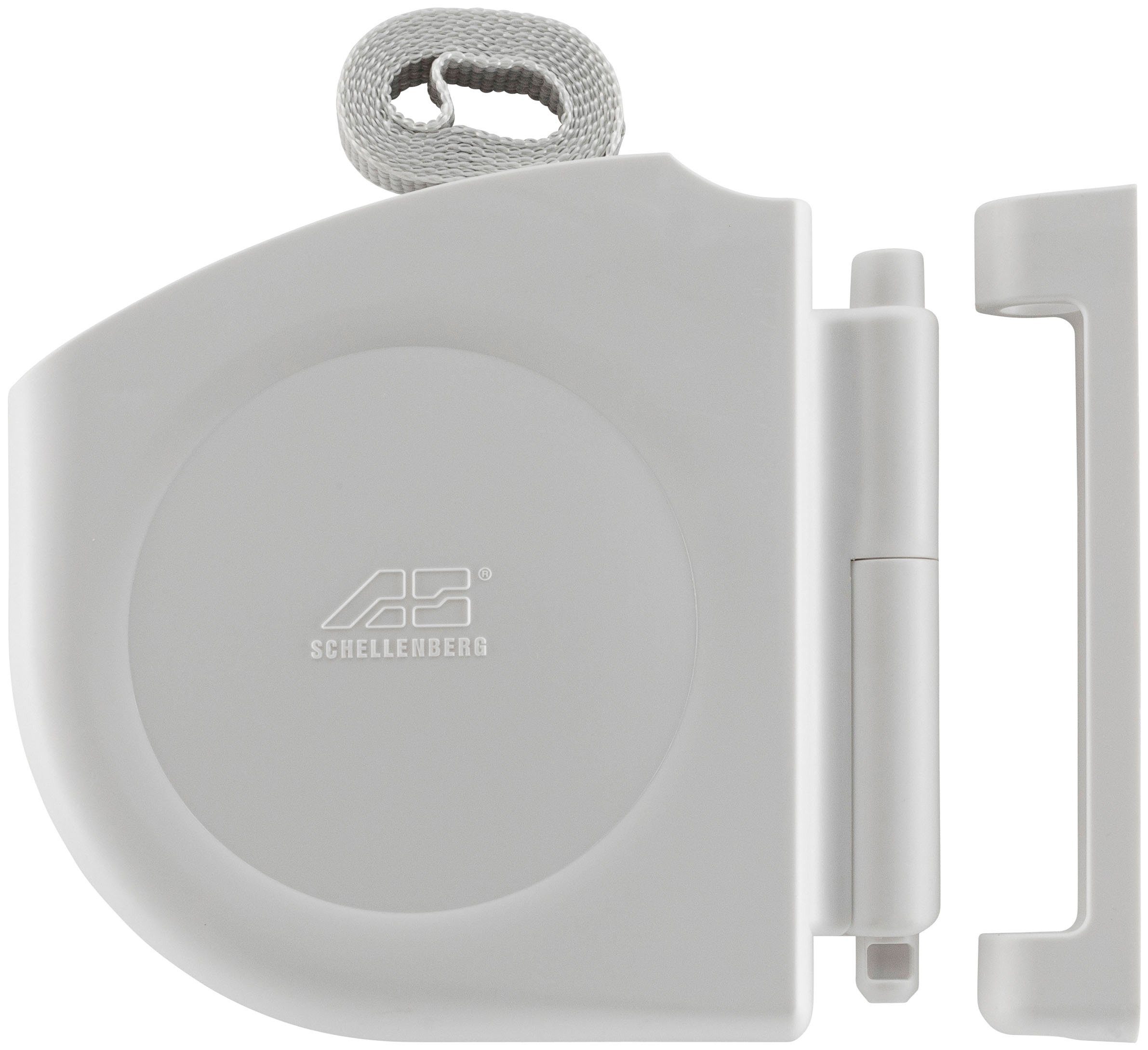 SCHELLENBERG Aufputz-Gurtwickler Minisystem, Design-Gurtwickler inkl. 5 m Gurtband, 2-tlg., Aufschraubwickler zum öffnen, Lochabstand 8 cm, 180° schwenkbar