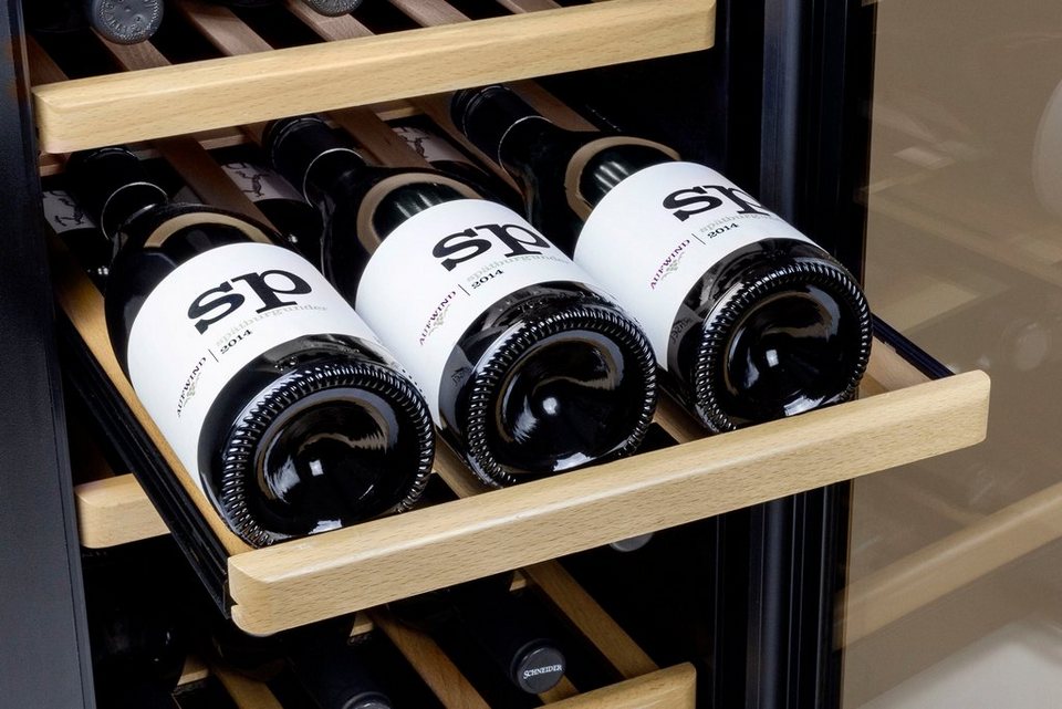 Caso Weinkühlschrank 644,WineComfort 24 Flaschen UV-Filter Kompressor  EEK:G, 3-lagiges Isolier-Sicherheitsglas mit UV-Filter für optimalen  Aromaschutz