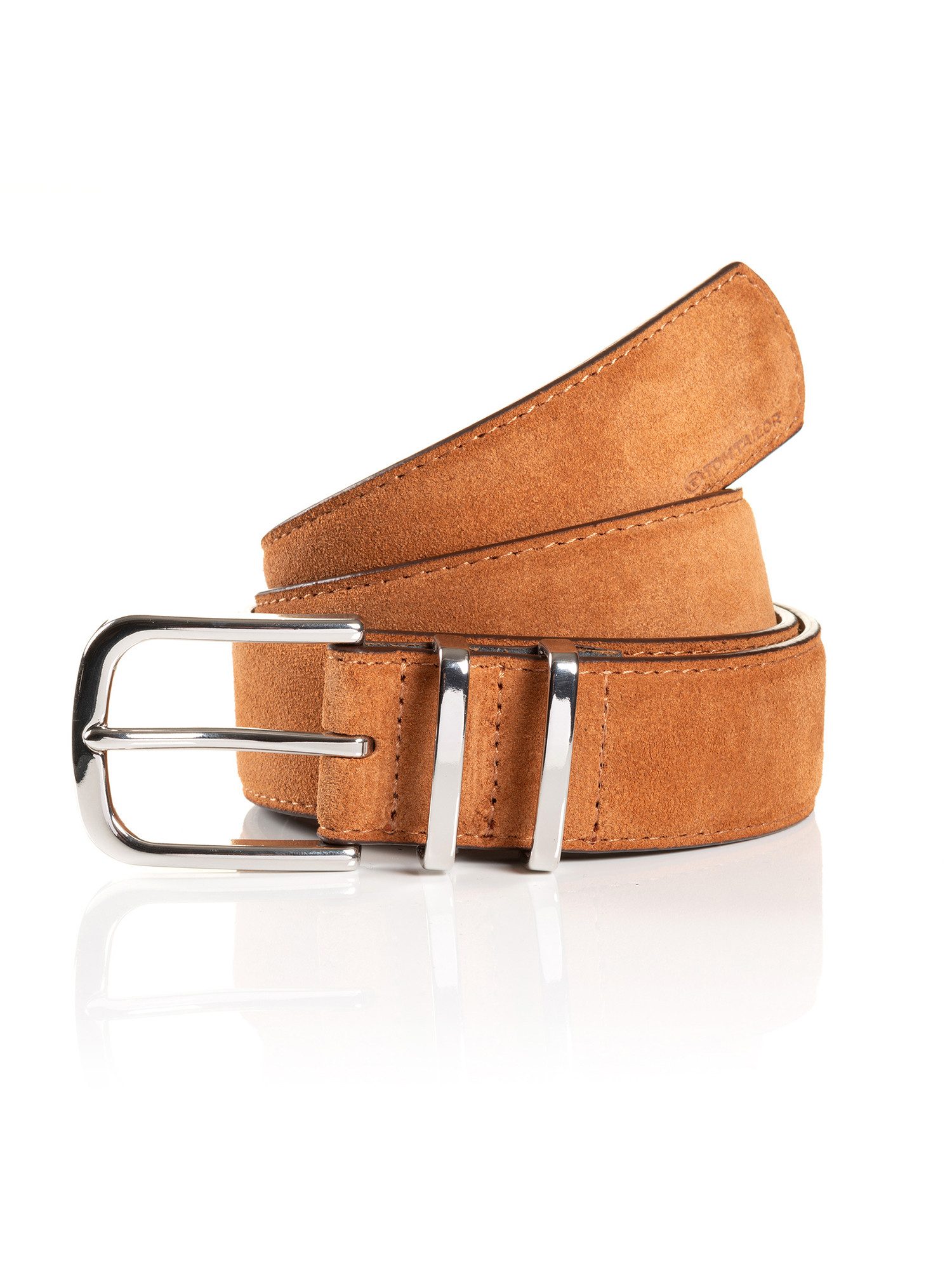 TOM TAILOR Synthetikgürtel TTMILLIE Veloursleder mit Ziernähten – 3,5 cm breit