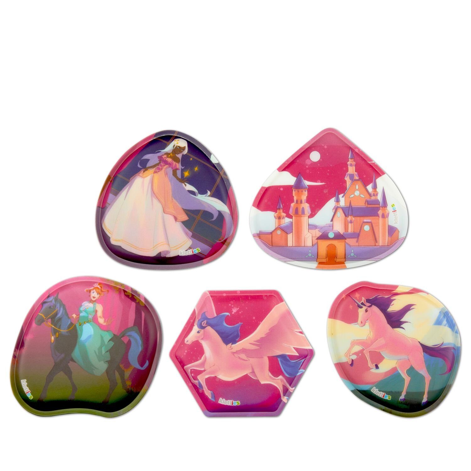 ergobag Schulranzen Form Kletties Prinzessin 5-teilig (5-teilig), Klettmotive, austauschbar