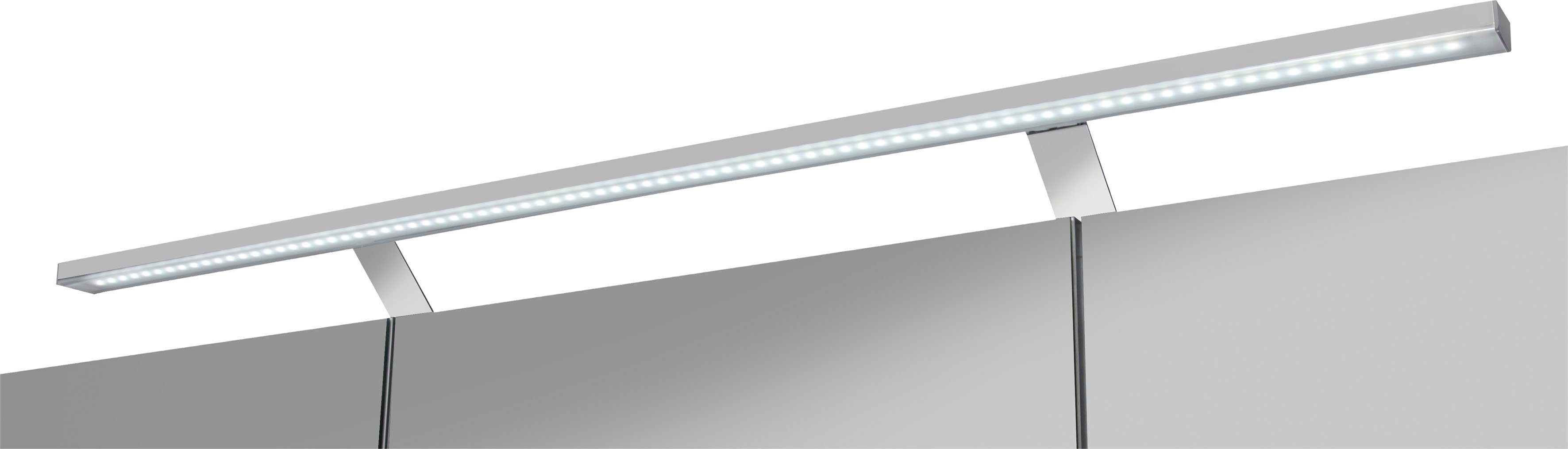 Torino Schalter-/Steckdosenbox | Spiegelschrank 120 welltime cm, basaltgrau Breite LED-Beleuchtung, basaltgrau 3-türig,
