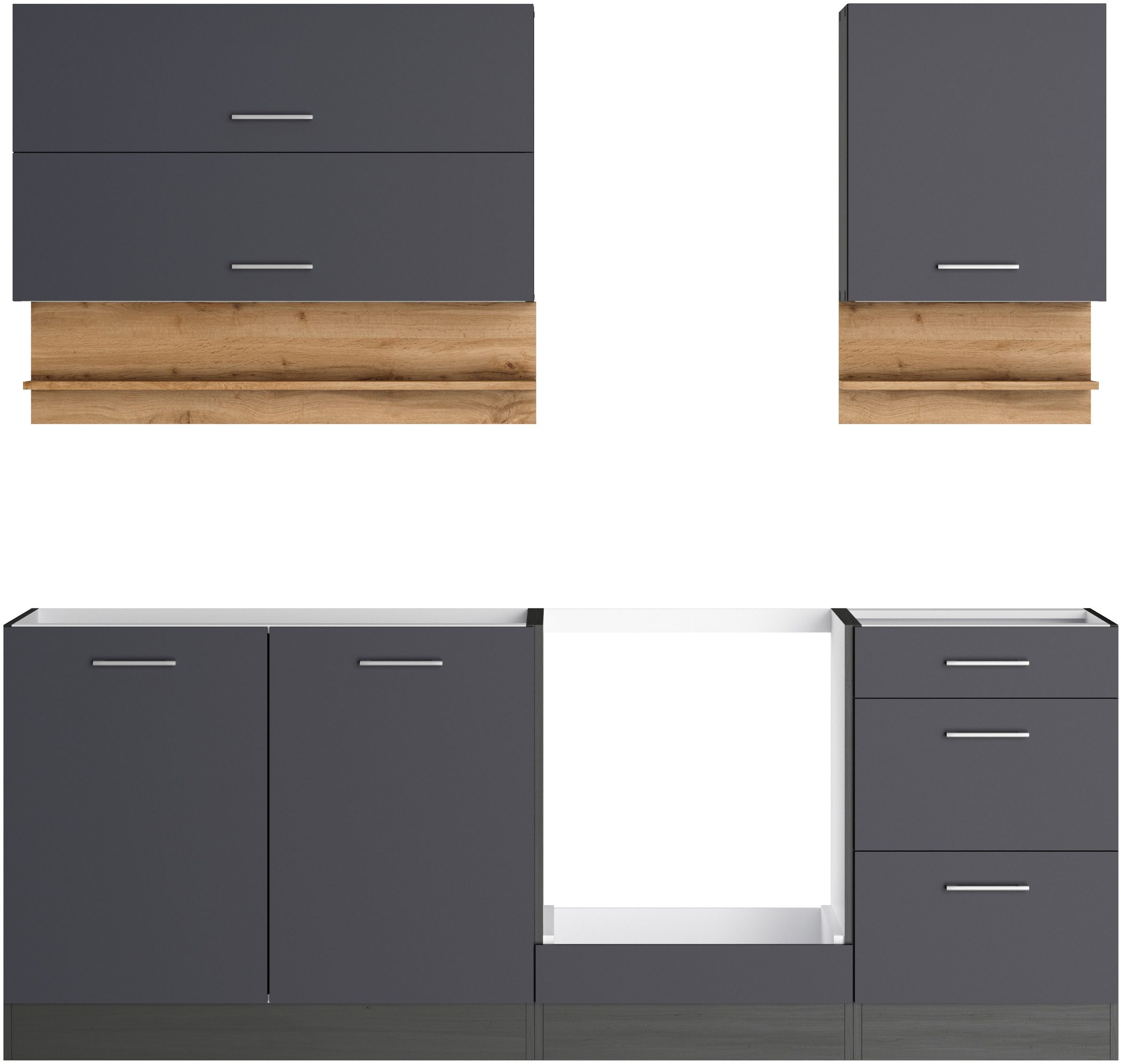 KOCHSTATION Küchenzeile KS-Milan, 210 cm breit, günstig online kaufen